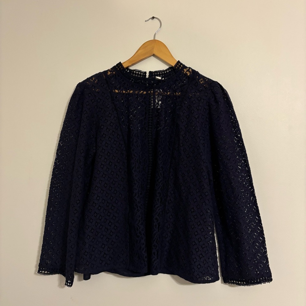 Gap Lace Top Navy Blue Removable Tank Lined NWT Size Large